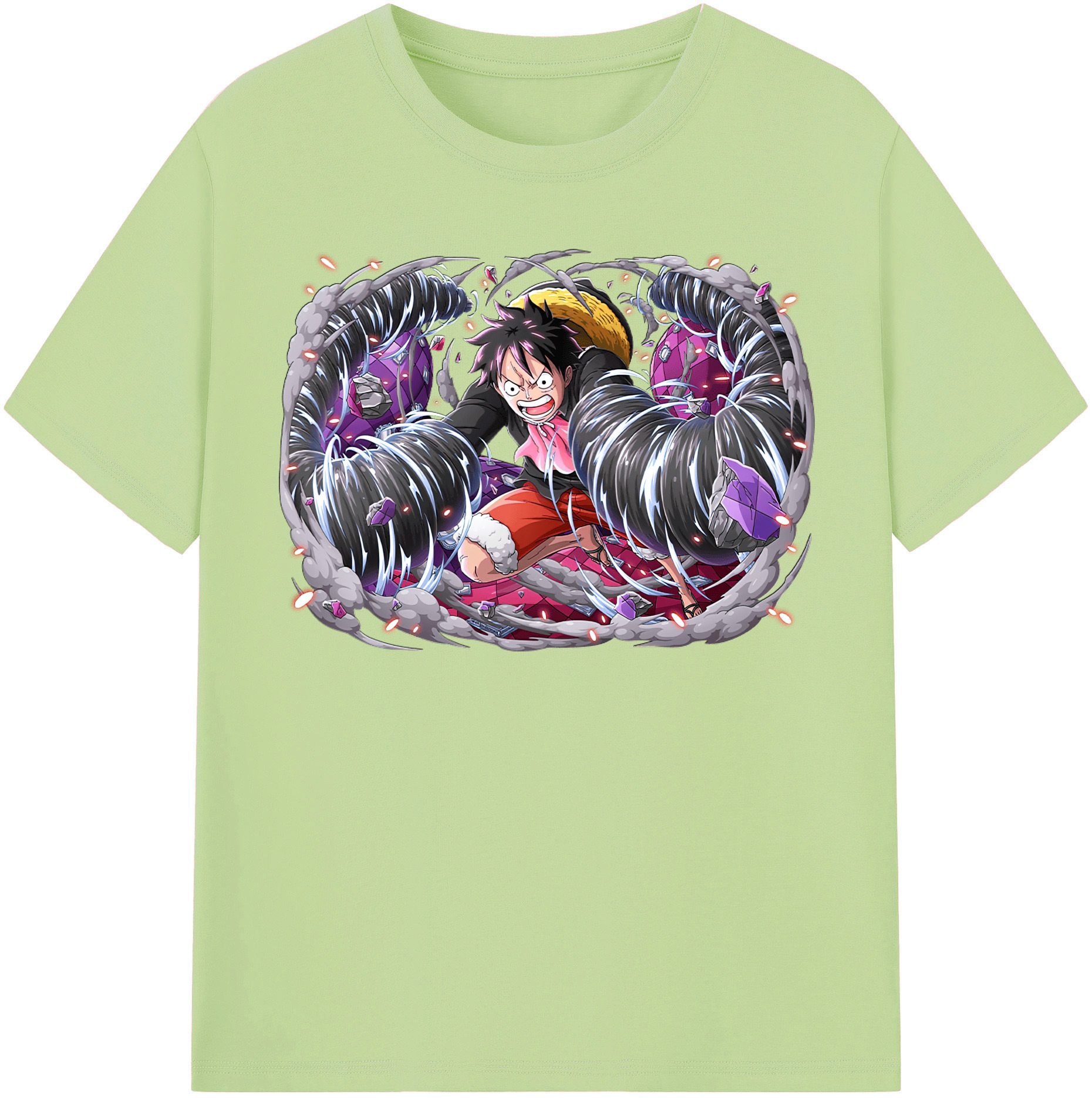 ワンピース モンキー・D・ルフィ ONE PIECE Monkey D. Luffy 綿100％半袖Tシャツ（フロントプリント）